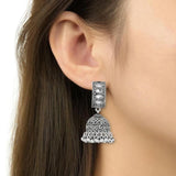 Ethnic Silver Oxidised Afghani Style Trending Jhumka Earrings For Womens