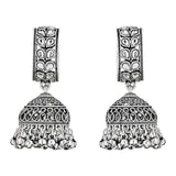 Ethnic Silver Oxidised Afghani Style Trending Jhumka Earrings For Womens