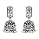 Navratri Ethnic Silver Oxidised Afghani Style Trending Jhumka Earrings For Womens And Girls