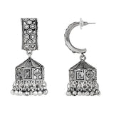 Navratri Ethnic Silver Oxidised Afghani Style Trending Jhumka Earrings For Womens And Girls