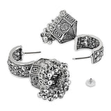 Navratri Ethnic Silver Oxidised Afghani Style Trending Jhumka Earrings For Womens And Girls