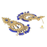 Gold Plated Kundan And Pearl Chandbali Earrings For Womens