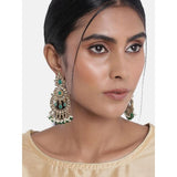 Gold Plated Kundan And Pearl Chandbali Earrings For Womens