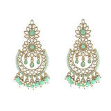 Gold Plated Kundan And Pearl Chandbali Earrings For Womens