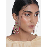 Gold Plated Kundan And Pearl Chandbali Earrings For Womens