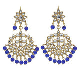 Gold Plated Kundan And Pearl Chandbali Earrings For Womens