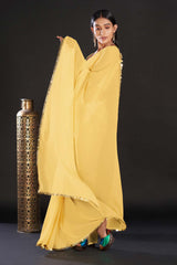 Siena Yellow Georgette Lace Saree