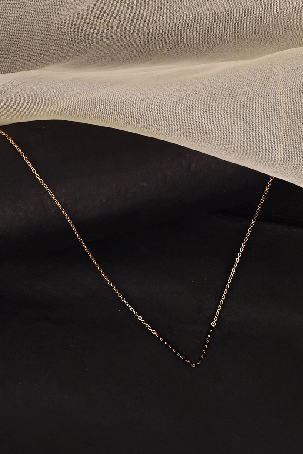 Gold Plated Black Beaded Mangalsutra