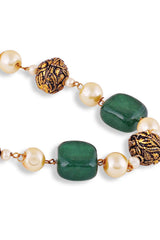 Gold Plated Jaipuri Beads Pearls Jewellery Mala Without Earrings