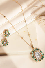 Enchanting Gold Plated Polki Pendant Set