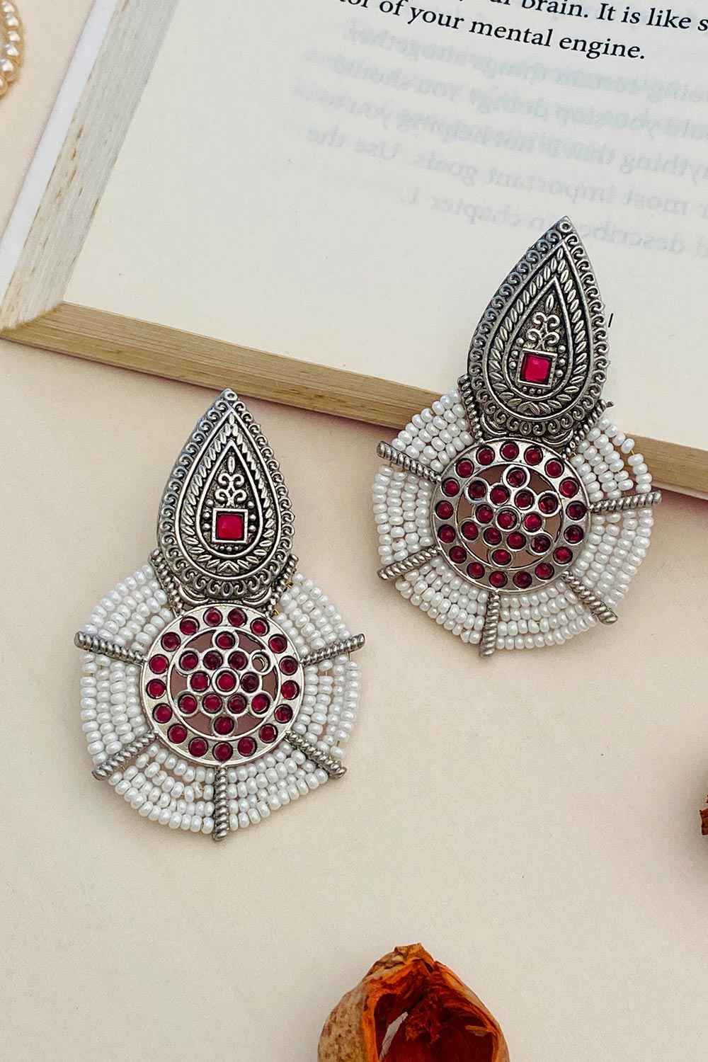 Glamorous High Quality German Silver Earrings