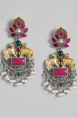 High-Quality Ornamental Dual Tone Earring