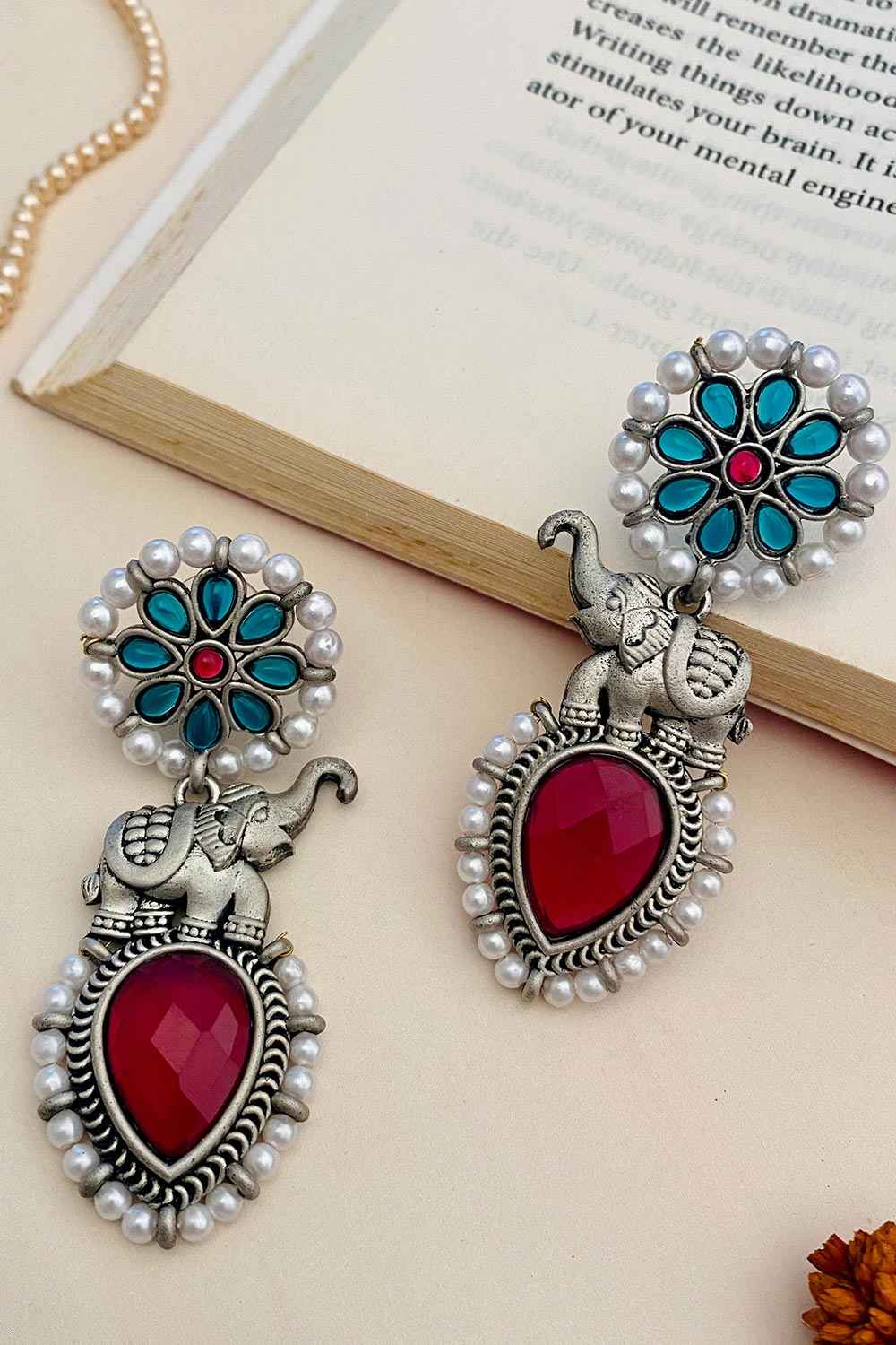 Graceful High Quality German Silver Earrings