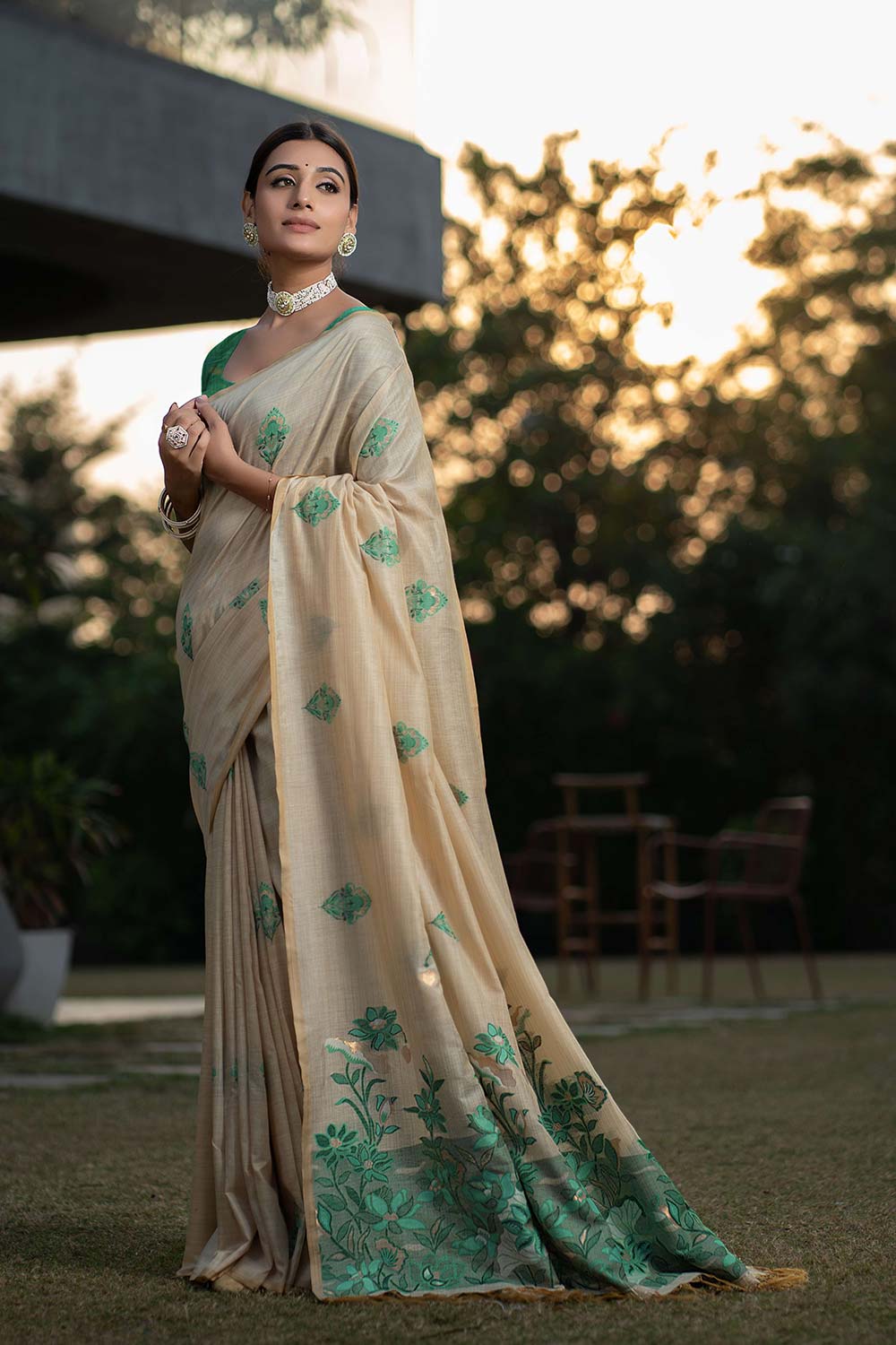 Green Soft Modal Silk Saree