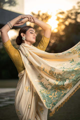 Yellow Soft Modal Silk Saree