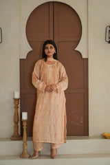 Hayat Chikankari muslin silk Kurti in Beige