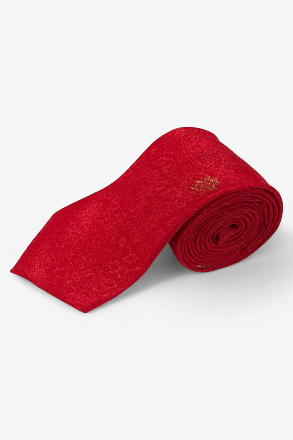 Adina Red Ethnic Gold Motif Silk Red Tie