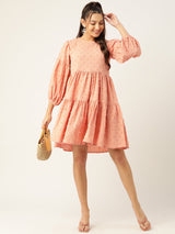 Women's Georgette Puff Sleeves Dress