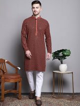 Sequin Embroidered Pure Cotton Kurta With Pajamas