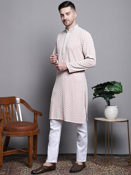 Sequin Embroidered Pure Cotton Kurta With Pyjamas