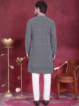 Men's Sequins Embroidered Kurta With Pajama