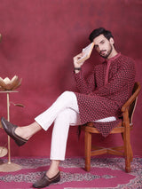 Men's Sequins Embroidered Kurta With Pyjama