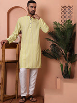 Green Viscose Sequin Embroidered Kurta Pajama Set