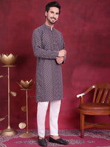 Men's Chikankari Embroidered Kurta Pajama Set