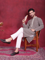 Men's Sequins Embroidered Kurta With Pajama