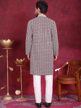 Men's Sequins Embroidered Kurta With Pajama