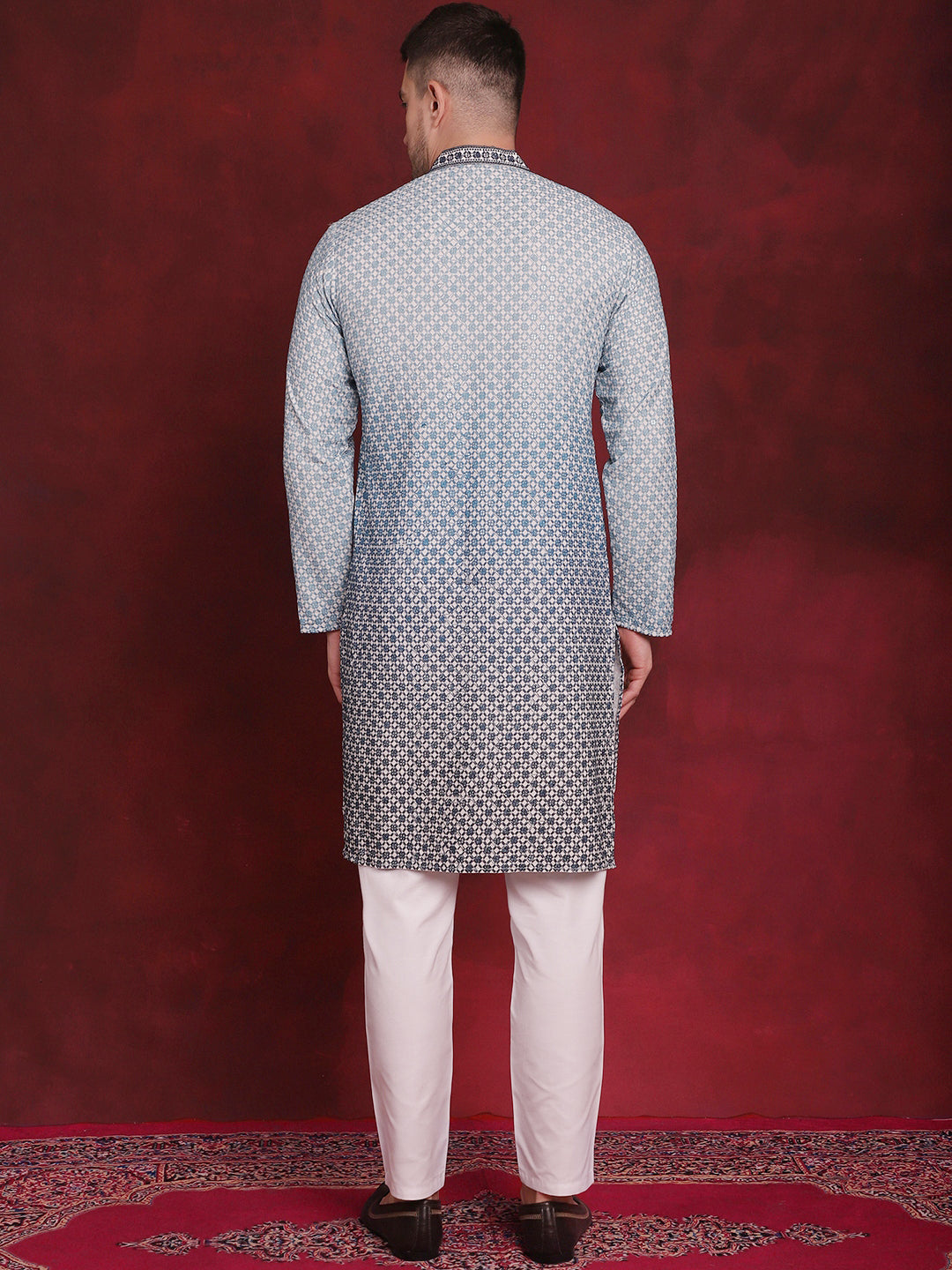 Men's Sequins Embroidered Kurta With Pyjama