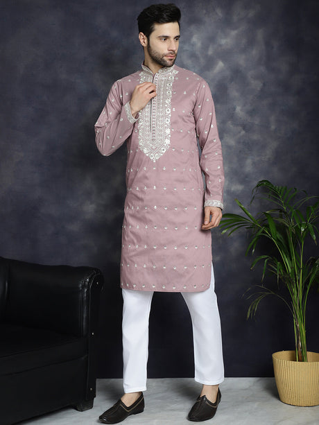 Men's Chikankari Embroidered Kurta Pyjama Set