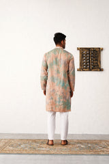 Multi-Color Cotton Ombre Embroidered Kurta Pajama Set