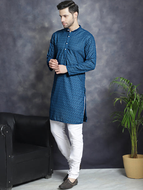 Chikankari Pure Cotton Kurta With Churidar