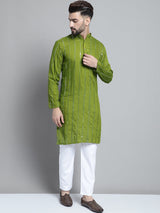 Green Viscose Mirror Sequin Embroidered Kurta Pajama Set