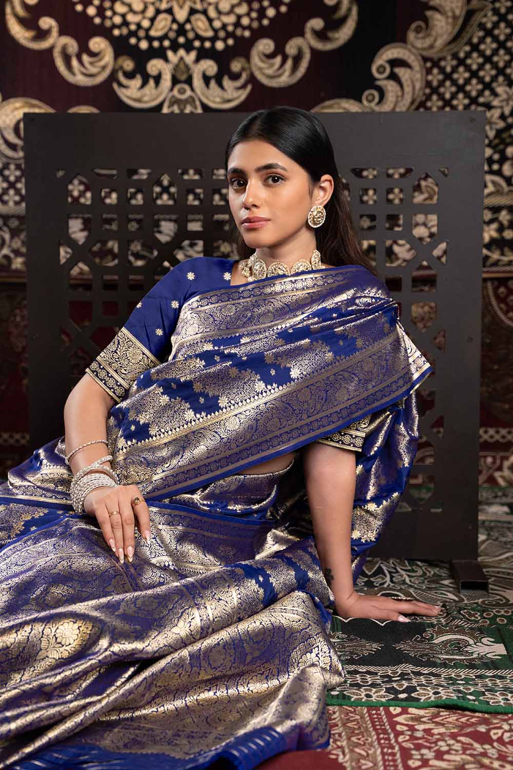 Blue Zari Banarasi Saree