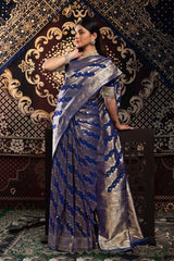 Blue Zari Banarasi Saree