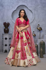 Ivory Silk Embroidered Lehenga Set