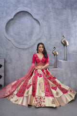 Ivory Silk Embroidered Lehenga Set