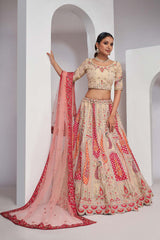 Ivory Orgenza silk  Embroidered Lehenga Set