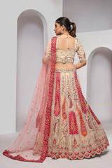 Ivory Orgenza silk  Embroidered Lehenga Set