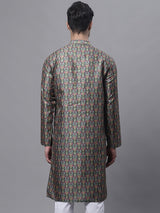 Men's Olive Green Digital Printed Kurta