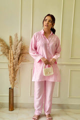 Lily Chikankari co-ord set in Pink