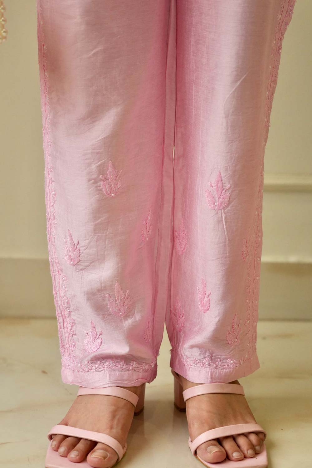 Lily Chikankari co-ord set in Pink