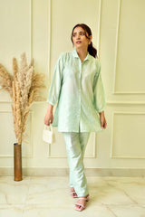 Lily Chikankari co-ord set in Sea green