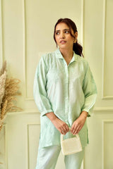 Lily Chikankari co-ord set in Sea green