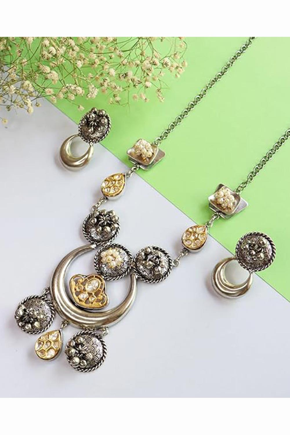 Silver Brass Jewellery Set