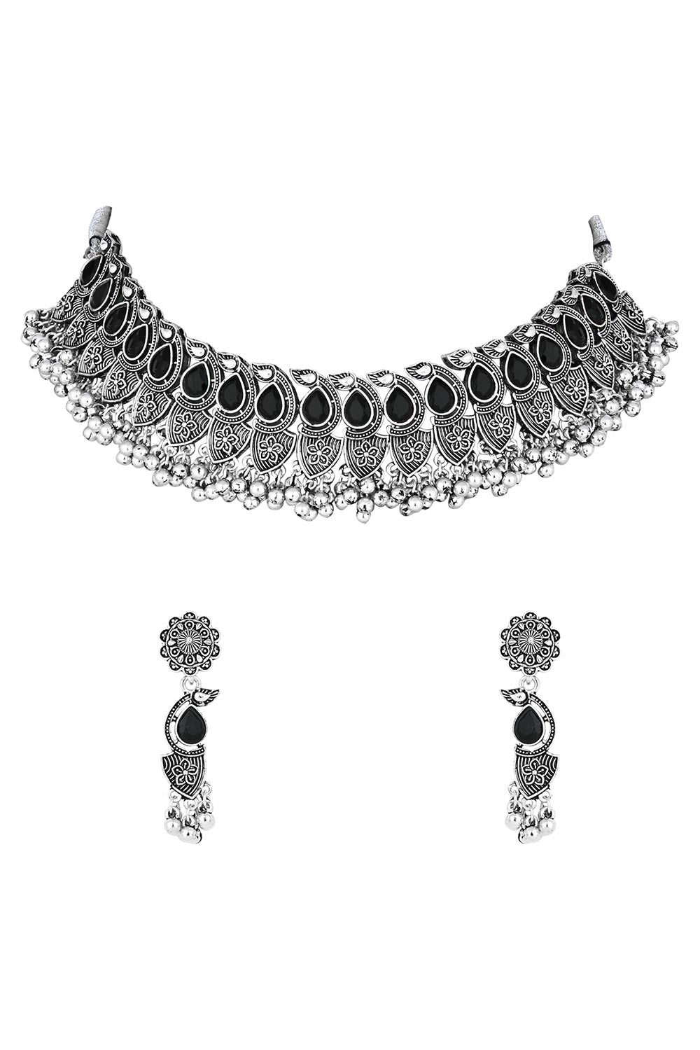 Black Alloy Jewellery Set