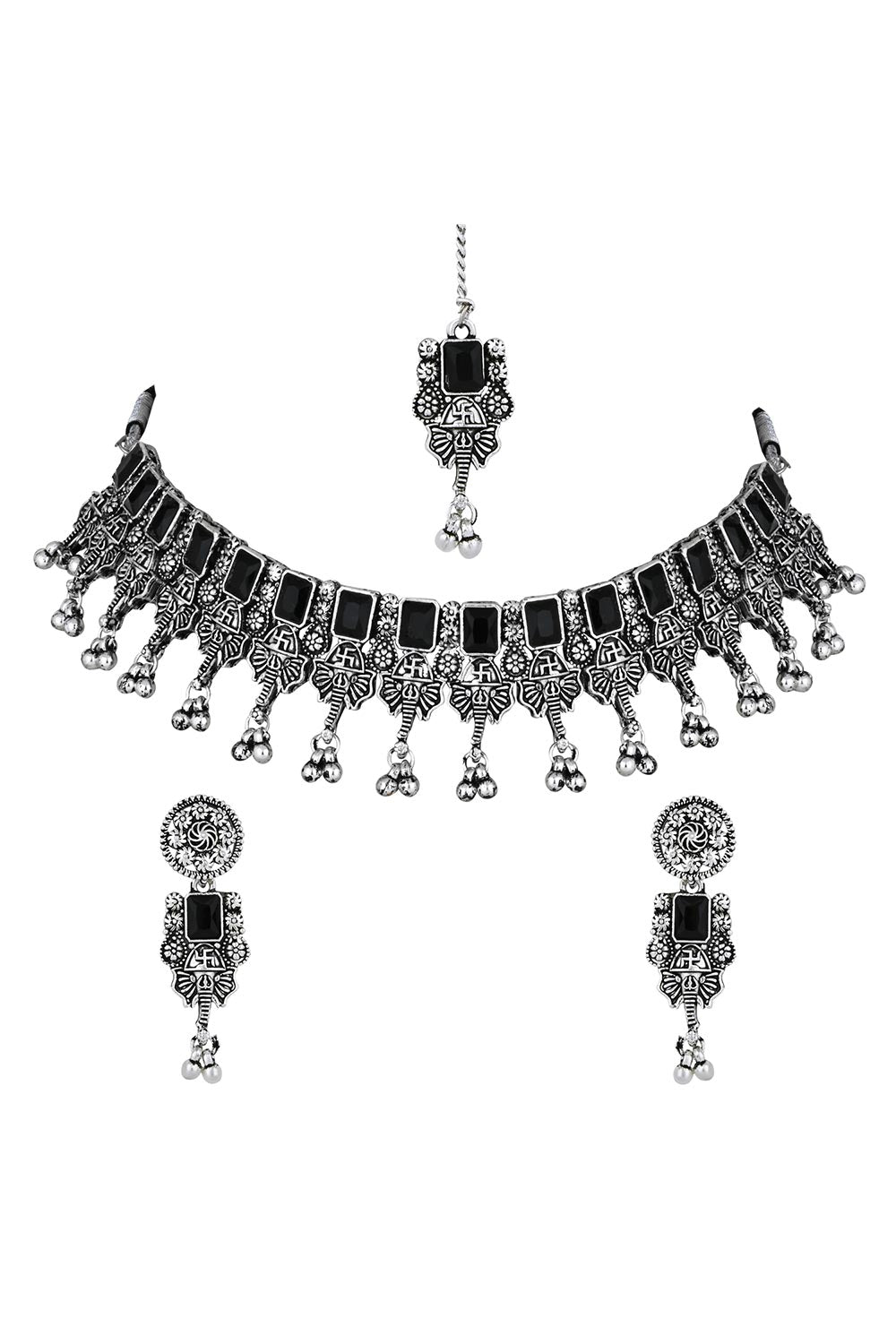 Black Alloy Jewellery Set