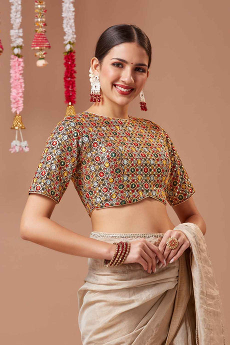 Multi-Color Embroidered Georgette Blouse